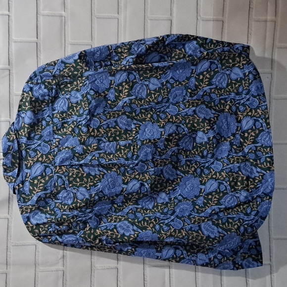 Talbots Blue and Green Floral Blouse - Picture 7 of 7